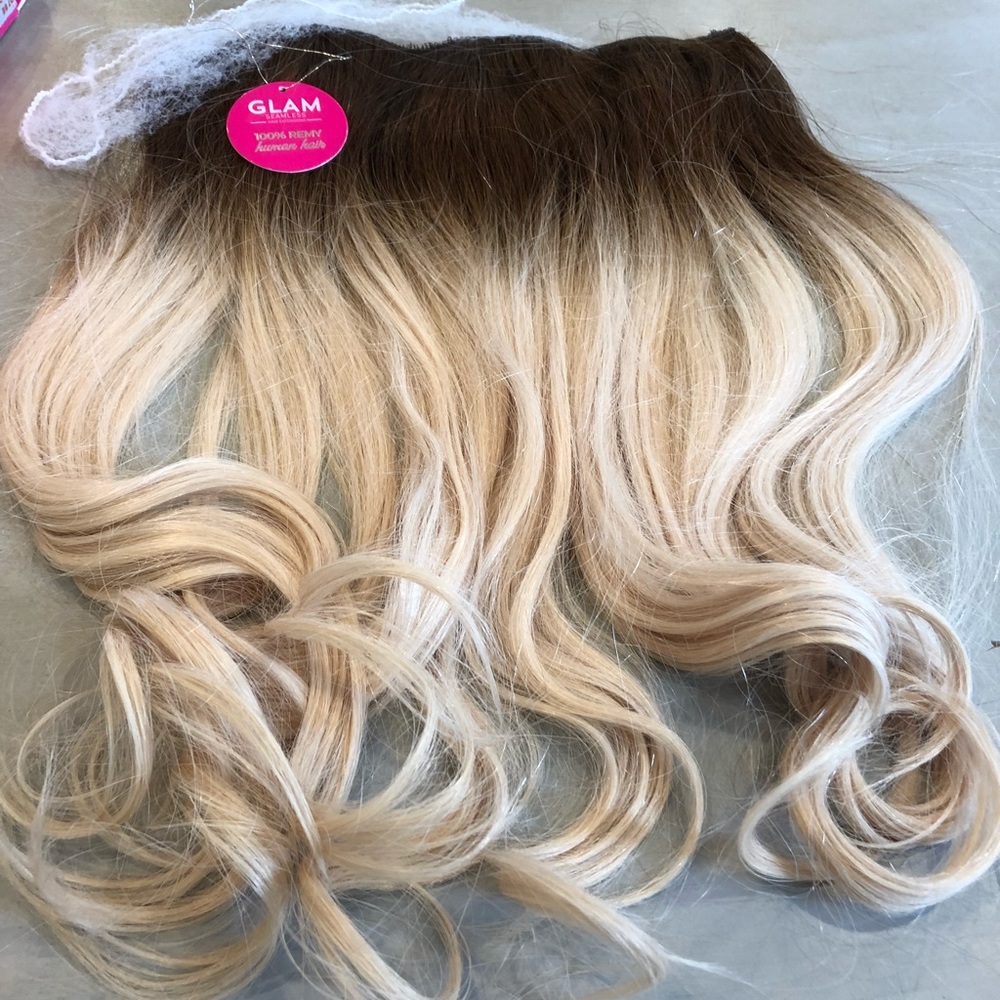 Halo clip in hair extension glam seamless